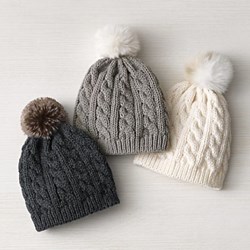 Cable Knit & Luxe Faux Fur Beanie